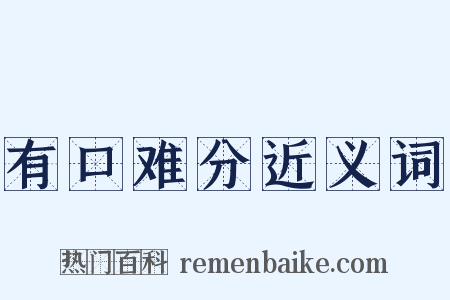 有口难分近义词是什么意思的图片